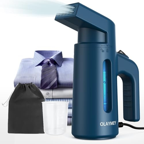 OLAYMEY Steamer Dampfglätter 700W, Dampfbügeleisen Kleidung Steamer Fast Wrinkle Remover, Dampfbürste Faltenentferner Kleingeräte Verwendbar für Reisen, Büro und Zuhause