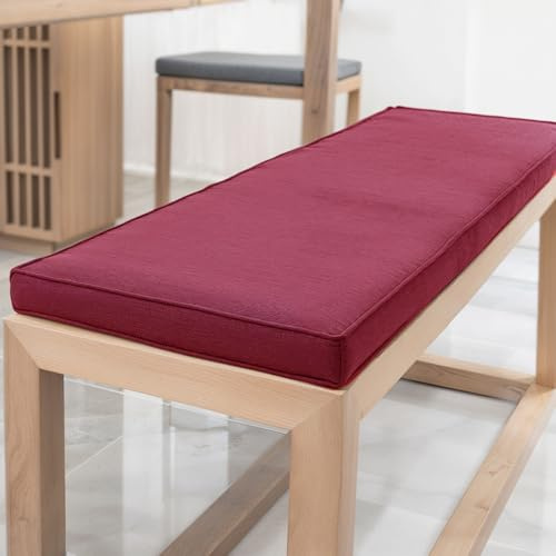 YFHT Bankauflage 150x40x5cm waschbares Bankkissen aus Leinen mit Rutschfester Unterseite und Paspel, Sitzkissen für Gartenbank, Terrasse, Innen Fensterbank, Flurbank, Rattanstühle usw