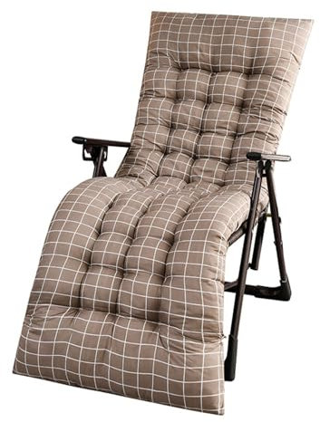 Mateju Cojín para Tumbona de Jardín 53x170x8cm - Suave Cómodo Cojín Reclinable Colchoneta para Tumbonas, Ideal para Exterior Sillas Balcón Playa Terraza (Marrón,53x170x8cm)