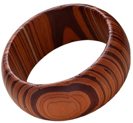 Rdxanc Bracelet jonc vintage en bois sculpté pour femme élégant en bois naturel