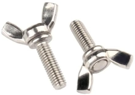 2 Stück M8/M10 Rändelschrauben aus Edelstahl, Schmetterlingsflügelschrauben for elektrische Heimwerkerarbeiten Werkzeuglose Befestigung(Silver-A,25mm)