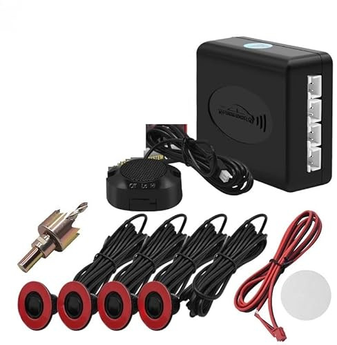Assist Sensori Parcheggio 4 sensori Kit sensore parcheggio per auto Radar retromarcia Indicatore sonoro Sonda di Cicalino altoparlante regolabile di sicurezza