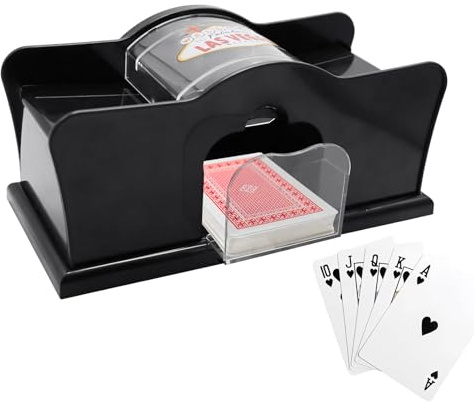 Hand-Cranked Card Shuffler, 2 Decks Poker Shuffler Machine, Manual Card Shuffler Machine, for Party Games, Texas Hold'em, Blackjack, Playing Cards Night and Adults & Family Party Gatherings