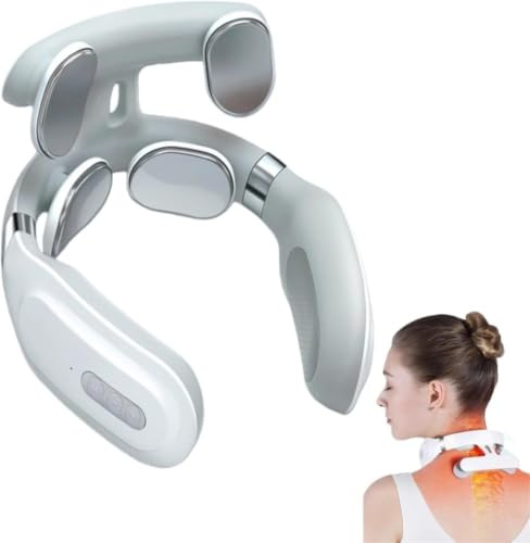 Neck Massager, neuropuls 2.0 nackmassager, med 4 uppvärmda huvuden, främjar muskel avkoppling och förbättrar sömnkvalitet, livmoderhalsmassageapparat. nackmassager.