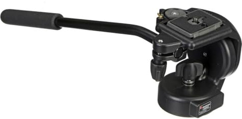 Manfrotto 128RC, Micro Fluid Video Head with Quick Release Camera Plate, Aluminium, 360° Panoramic Rotation, for Video, Videography, Professionals