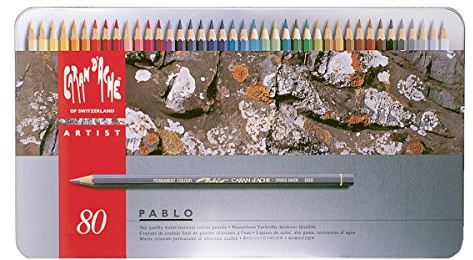 Caran d'Ache Pablo Farbstifte 80 Farben in Metalletui,666.380, Bunt
