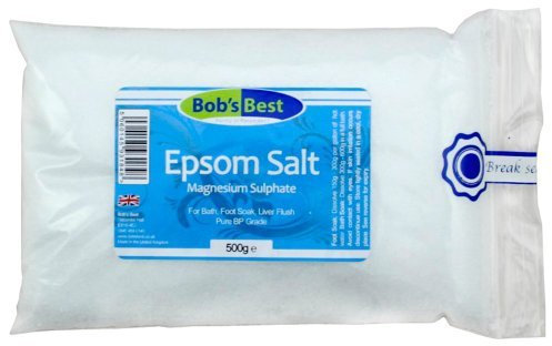 Bob's Best Pure Epsom Salts 500 Grams for Bath or Foot Soak - BP Grade Magnesium Sulphate Supports Muscle Recovery, Reduces Stress & Promotes Relaxation