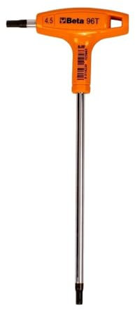 Beta 96T 4 mm Chiavi Maschio Esagonale Piegate con Impugnatura di Manovra Cromate - Prestazioni Superiori, Accoppiamento Perfetto, Ergonomica, Qualità Torsionali, Trasmissione Sforzi Elevata