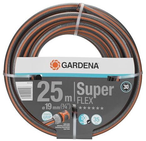 Tubo Gardena Premium Superflex da 19 Mm (3/4 Pollice), 25 M: Tubo da Giardino con Profilo Power-Grip, Pressione di Scoppio 35 Bar, Indeformabile (18113-20)