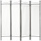 TecTake Biombos diseño 4-Panel Tela Divisor habitación Separador separación biombo 180x160cm - 1 Biombo Blanco