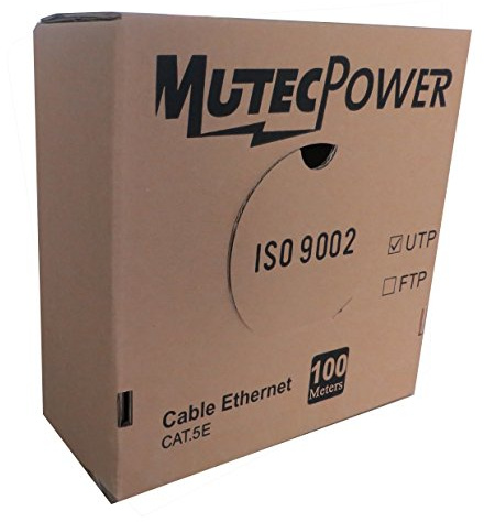 MutecPower - CAT5E UTP Solide câble réseau Ethernet 100m CCA - 24 AWG 350Mhz Gris 300 mètres