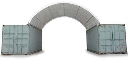 TOOLPORT Container Überdachung Zelt 6x6 m Lagerhalle Contop Garage Schüttgut Silo Halle Unterstand 1400N PE weiß