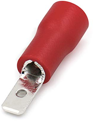 Heschen mâle rapide Déconnecte Vinyle isolée 2,8 x 0,5 mm câble terminal pour 0,5–1,5 mm² (22–16 AWG) Rouge Lot de 100