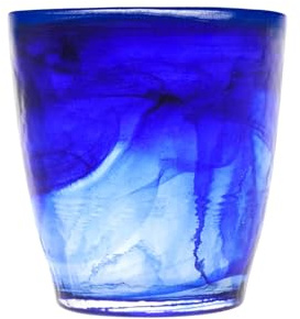 H&H Set 6 Bicchieri Alabastro In Vetro Blu Cl23
