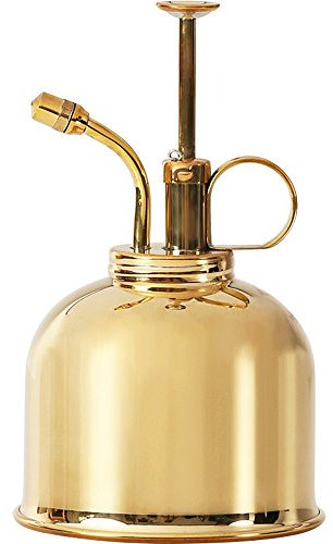 Newbeer Gießkanne, Metall, Sprühgerät, Messing, Gold, Gartenwerkzeug, klein für Blumen und Sukkulenten, 284 ml, 15,2 x 8,5 x 8,5 cm