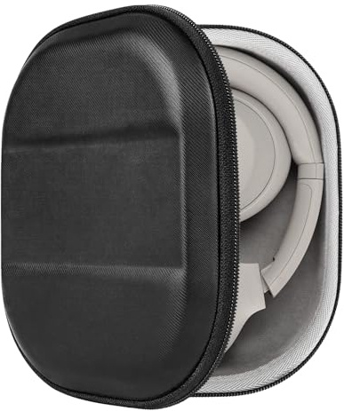 Geekria Shield Headphone Case Compatible with Sony WH-1000XM4/1000XM3/XB910N, MDR1000X/C, Replacement Protective Hard Shell Travel Carrying Bag with Cable Storage (Black)