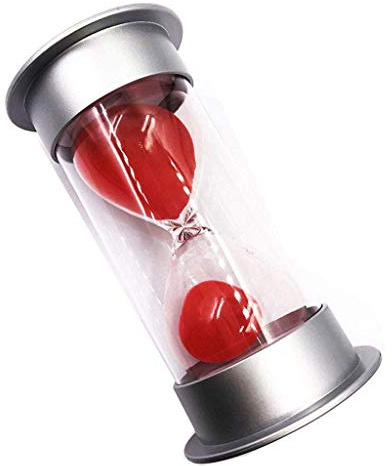 Tenlacum Timer, Sanduhr, Timer, Dusche, Sanduhr, Dusche, 25 Minuten, für Küche, Klassenzimmer, 12 x 6,5 cm (12 x 6,5 cm, rot)
