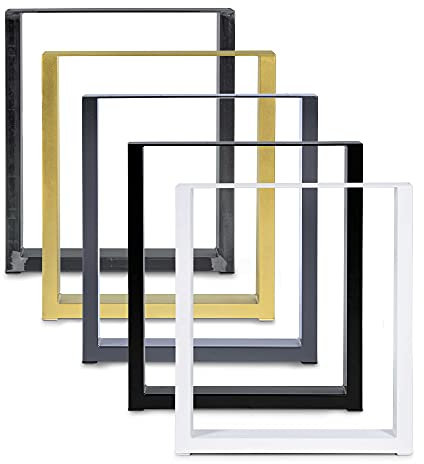 2x Tischkufen Tischbeine Tischuntergestell Schwarz Industrial Weiß alle Größen (B90 x H72 cm, Grau)