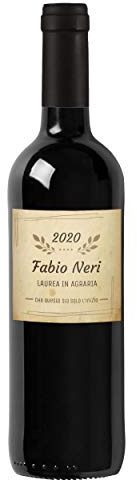Bottiglia con etichetta personalizzata di vino IGT Toscana Rosso - Idea Regalo per laureato o bottiglia personalizzata la festa di laurea (0,75L, Pergamena)