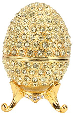 Pssopp Fabergé Fabergé Vintage Dipinto a Mano Fabergé smaltato con Brillanti Diamanti per Scatola gingillo di Pasqua