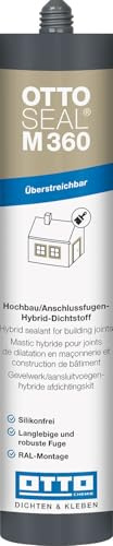 OTTOSEAL M 360 Hybrid-Dichtstoff für Hochbau/Anschlussfugen C56 betongrau 310ml – Überstreichbar & silikonfrei – perfekt für die RAL-Montage Innen & Außen