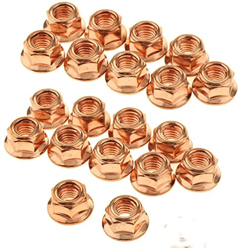 12x EXHAUST MANIFOLD NUTS HEAD STUD NUT M8 HEX COPPER SELF LOCKING FITTING FOR BMW E30 3 SERIES