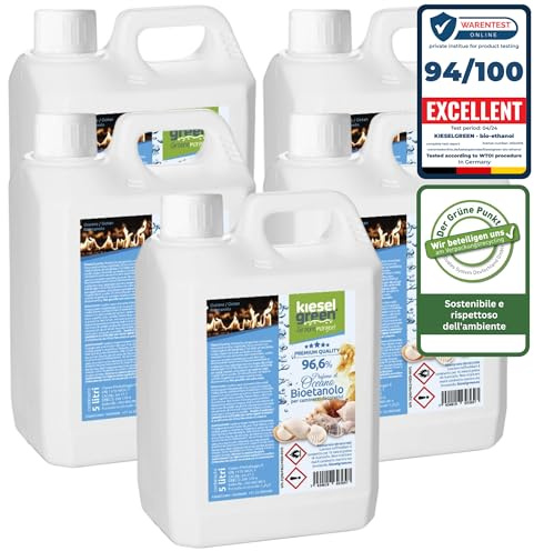KieselGreen Bioethanol 50 Liter mit Duft für Ethanol-Kamin, viele Sorten - Bio Ethanol als Raumduft in vielen Duftnoten - Parfüm für Bio Ethanol Kamin Indoor oder Bioethanol Tischfeuer