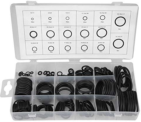 LANTRO JS 222 Stück Gummi Dichtungen Ringe Kit O Ring Sortiment Dichtungsring Set Flachdichtung Scheiben Ringe Dichtungen Dichtungssatz für Reparatur Autos Sanitär Werkstatt Hydraulik