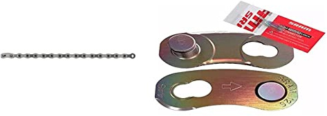 Sram Unisex – Erwachsene PC NX Eagle Solid P Schaltungskette, schwarz, One Size & Power Lock Kettenverbinder, 1 Regenbogen-Kette, schwarz