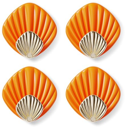 RICOO Klebehaken Set, Haken selbstklebend HP004-O Orange, Muschel Handtuchhaken ohne bohren, Klebehaken für Badezimmer, Kleiderhaken zum Kleben, selbstklebende Wandhaken, Hooks, Badhaken