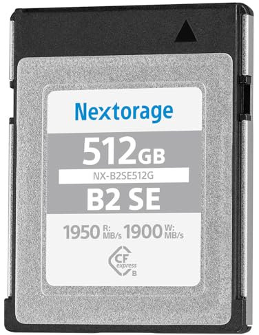 Nextorage CFexpress Typ B Karte 512GB, japanische speicherkarte datenspeicher CF Express Type B Card, Kamera Zubehör für Sony/Nikon/Canon/Panasonic/Fujifilm, B2SE NX-B2SE512G