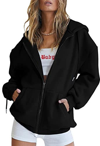 Veste à capuche pour femme - Veste à capuche basique avec fermeture éclair - Veste à capuche - Pour l'extérieur, le fitness, le jogging, le sport - Veste de survêtement - Pull à capuche