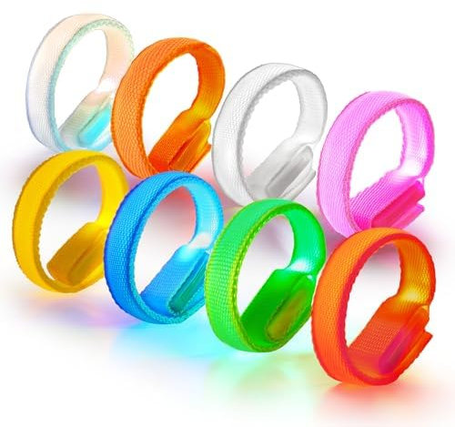 AUAUY 8pz Braccialetti Luminosi LED, Braccialetti Fluorescenti, Bomboniere per Feste, Glow Sticks Bracciali Bastoni Luce del Partito per Party Natale Matrimoni Concerto