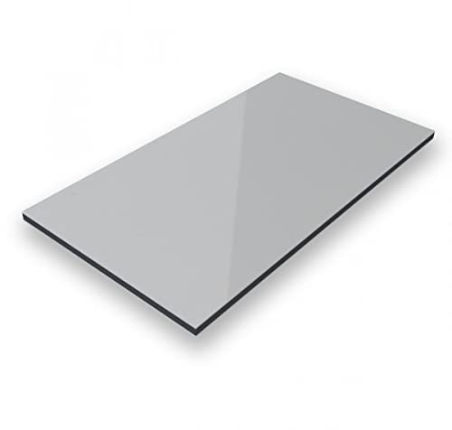 AMON Aluverbund 24 Aluverbundplatte, Aluminium Platte, 3mm dick, Grau RAL 7042, 100x110cm
