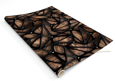 HUBDECO - Klebefolie für Möbel - Dekor Möbelfolie Holzoptik - Folie für Möbel - Möbelfolie Selbstklebend - Holzmaserung Tapete - Klebefolie Küchenfronten - Matt - 120x60 cm - Modell 25