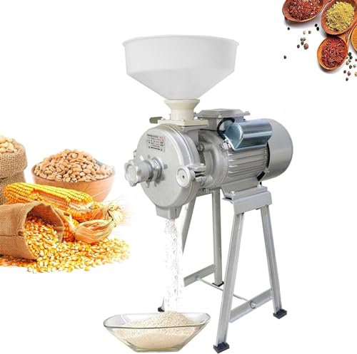Electric Feed Mill Dry Grain Mill Grinder - Multifunctional Indian Mixer Grinder For Coffee, Wheat, Spices - Includes Funnel For Easy Grinding - High-Efficiency Feed Machine For Nut, Rice, Herbs