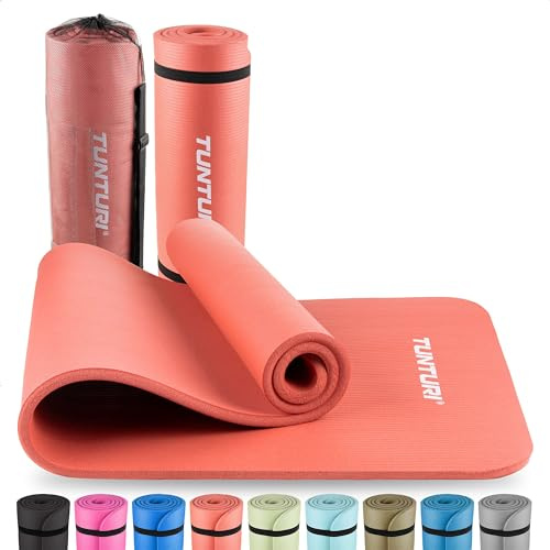 Tunturi Gymnastikmatte, Fitnessmatte extra dick, rutschfest, Yogamatte, 180x60x1,5cm