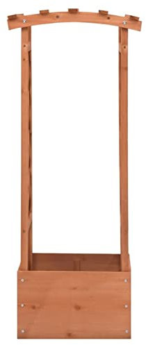Gecheer Planter with trellis 49x39x117 cm fir wood Lawn, garden Model316391