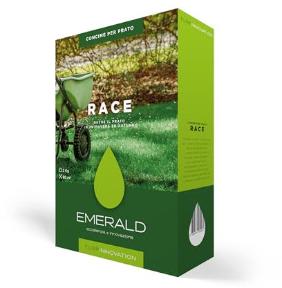 Emerald RACE Turf Innovation,CONCIME DI SPINTA VEGETATIVA Fertilizzante Granulare Primaverile e Autunnale,2kg (80mq) (1)