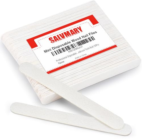 Professional Disposable Small Nail Files White Double Sided Emery Boards 80/100 Grit for Poly Gel Acrylic Nails Extension Manicure Pedicure Tools Bulk 50Pcs