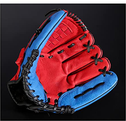 Baseball Handschuhe,PU-Leder Baseball Glove Baseball Schlaghandschuhe Männer Kinder Leder rechts Baseballhandschuh Softball Praxis Hand Sport Unterhaltung (Color : Red, Size : 12.5 inches)