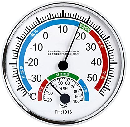 Analoges Hygrometer – Design Thermometer mit doppelter Lesung, Analog-Monitor für Babyzimmer, Feuchtigkeitsmesser für Innen und Außen | Genaues Messgerät für Luftfeuchtigkeit und Temperatur