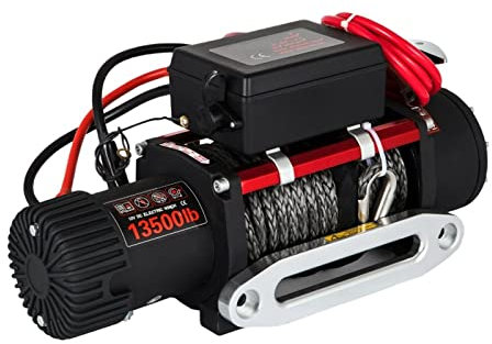 DDKYHU Elektrische Seilwinde, 12 V, für Auto, 24 V, Geländewagen, Elektro-Hebebühne, Selbstrettung, Hebebühne, Hebekran, YIJIAN (Farbe: 12 V13500) (12 V12000)