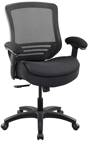 BOLISS 400lbs Mid Back Mesh Ergonomic Super Soft Wide Cushion Office Computer Desk Chair Adjustable Arms(Black)