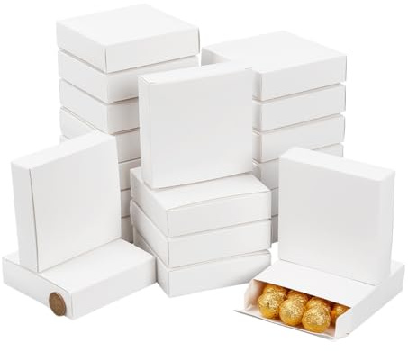 NBEADS 36 Stück Faltbare Pappschachteln, Weiße Pappschachteln Leckerli-Boxen DIY Geschenkverpackungsboxen für Verpackung von Kleinen Geschenken, 11.8x11.8x3.2cm