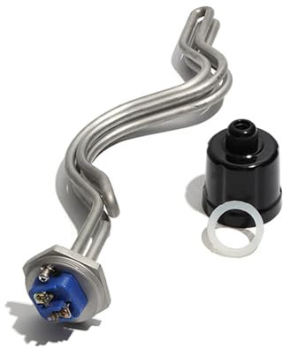 AUPERS 1 Inch BSP/DN25 Immersion Water Heater with Grounding Screw 240V 4.5KW/5.5KW/6.5KW 304SUS Heating Element for Brewage Equipment Reality(6500W 355mm)