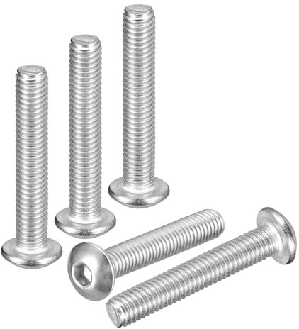 DTGN M5-0.8x30mm Linsenkopfschrauben mit Innensechskant - 60er Pack - Gut für Rennrad, Mountainbike, Auto, Motorrad - 304 Edelstahl weiß lackiert - Sechskant-Antriebsbefestigungen