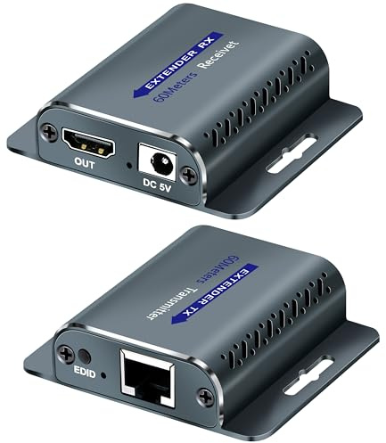 intnucpc Extender hdmi, Over cat6/5e ethernet 60m Full HD 1080P@60Hz Supporto POC&EDID, per TV DVD Laptop PC