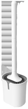 Vinabo Scopino Bagno WC, Scopino WC in Silicone, Spazzola per WC Piatta, Scopa per WC Ad Asciugatura Rapida, Anti-goccia, Spazzola per WC, Montaggio a Parete/Pavimento, Bianco