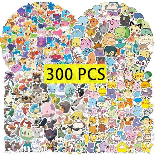 GTOTd Kawaii Cartoon Stickers (300Pcs) | Video Game Merch Party Supplies Vinyl Water Bottle Luggage Guitar Skateboard Aesthetic Stickers for Teens Gifts